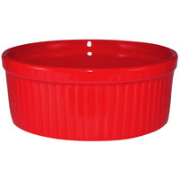 International Tableware RAMF-10-CR Cancun 8 oz. Crimson Red Stoneware Fluted Ramekin - 36/Case