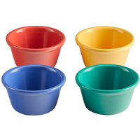 Elite Global Solutions B3134SM-MIX Brazil 4 oz. Assorted Colors Smooth Melamine Ramekin - 12/Case