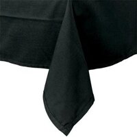 Intedge 54" x 81" Rectangular Black Hemmed 65/35 Poly/Cotton Blend Cloth Table Cover