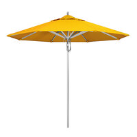 California Umbrella AAT 908 SUNBRELLA 1A Rodeo Series 9' Pulley Lift Umbrella with 1 1/2" Aluminum Pole - Sunbrella 1A Canopy - Sunflower Yellow Fabric