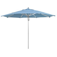 California Umbrella AAT 118 SUNBRELLA 1A Rodeo Series 11' Pulley Lift Umbrella with 1 1/2" Aluminum Pole - Sunbrella 1A Canopy - Air Blue Fabric