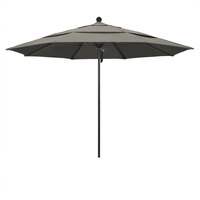 California Umbrella ALTO 118 PACIFICA Venture 11' Round Pulley Lift Umbrella with 1 1/2" Black Aluminum Pole - Pacifica Canopy - Taupe Fabric