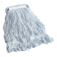 Carlisle 369670B14 Blue Medium Rayon Blend Looped End Finishing Wet Mop Head with 5" Headband