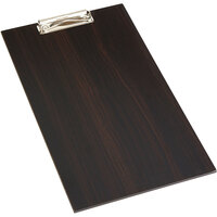 American Metalcraft CB15 9" x 15 1/2" Espresso Wood Clipboard Menu Holder