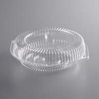 Choice 8" Clear Hinged Pie Container with Low Dome Lid