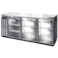 Continental Refrigerator BB79NSSGDPT 79" Stainless Steel Glass Door Pass-Through Back Bar Refrigerator