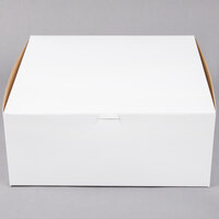 12" x 12" x 5" White Customizable Cake / Bakery Box - 100/Bundle