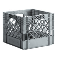 Grey 16 Qt. Square Milk Crate - 13" x 13" x 11"