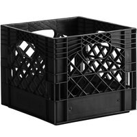 Black 16 Qt. Square Milk Crate - 13" x 13" x 11"