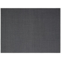 Front of the House XPM085BKV83 Metroweave 16" x 12" Black Basketweave Woven Vinyl Rectangle Placemat - 12/Pack