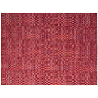 Front of the House XPM089RDV83 Metroweave 16" x 12" Red Random Weave Woven Vinyl Rectangle Placemat - 12/Pack