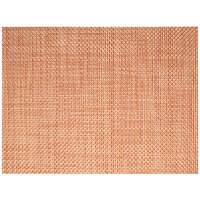 Front of the House XPM101ORV83 Metroweave 16" x 12" Apricot Basketweave Woven Vinyl Rectangle Placemat - 12/Pack