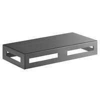 American Metalcraft BR126 Black Twilight Metal Rectangular Multifunctional Riser - 12 1/8" x 6 1/8" x 2"