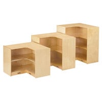 Jonti-Craft Baltic Birch 6392JC 30" x 15" x 29 1/2" Low 2-Shelf Wood Inside Corner Storage Cabinet