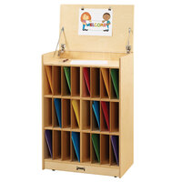 Jonti-Craft Baltic Birch 4135JC 24 1/2" x 15" x 35 1/2" 24-Slot Wood Classroom Sign-In Station