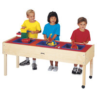 Jonti-Craft Baltic Birch 0885JC 59" x 20 1/2" x 24" Mobile 3-Tub Wood Sensory Table