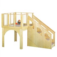 Jonti-Craft Baltic Birch 9752JC Tots 60" x 101" x 70" Carpeted Wood Play Loft