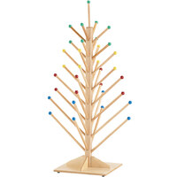 Jonti-Craft Baltic Birch 0488JC 25 1/2" x 25 1/2" x 48" 33-Hook Hardwood Puppet Tree