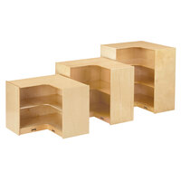 Jonti-Craft Baltic Birch 6691JC 30" x 15" x 35 1/2" Super-Sized 3-Shelf Wood Inside Corner Storage Cabinet