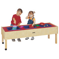 Jonti-Craft Baltic Birch 0886JC 59" x 20 1/2" x 20" Toddler-Height Mobile 3-Tub Wood Sensory Table