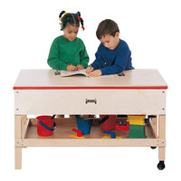 Jonti-Craft Baltic Birch 2856JC 42" x 23" x 24 1/2" Mobile Wood Sensory Table with Undershelf