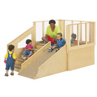 Jonti-Craft Baltic Birch 9751JC Tiny Tots 60" x 96 1/2" x 53 1/2" Carpeted Wood Play Loft