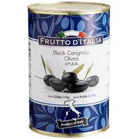 Frutto d'Italia Black Cerignola Olives 9.4 lb. (5.5 lb. Dr. Wt.) Can - 70/90 Count