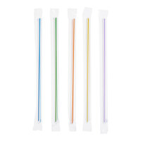 Choice 9" Multicolor Stripe Pointed Wrapped Straw - 400/Pack