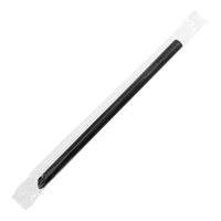 Choice 7 1/2" Black Pointed Wrapped Straw - 500/Pack