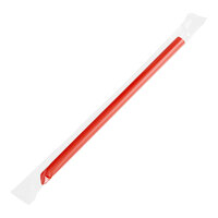 Choice 7 1/2" Red Pointed Wrapped Straw - 500/Pack