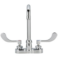 Zurn Elkay Z812A4-XL AquaSpec Deck Mount Faucet with 4" Centers, 3 1/2" Gooseneck Spout (2.2 GPM), Ceramic Cartridge, and Wrist Handles