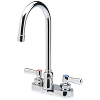 Zurn Elkay Z812B1-XL AquaSpec Deck Mount Faucet with 4" Centers, 5 3/8" Gooseneck Spout (2.2 GPM), Ceramic Cartridge, and Lever Handles