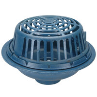 Zurn Elkay ZC100-6NH-C 15" Cast Iron Roof Drain with Low Silhouette Cast Iron Dome, Underdeck Clamp, and 6" No-Hub Outlet