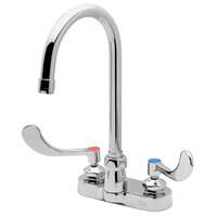 Zurn Elkay Z812B4-XL AquaSpec Deck Mount Faucet with 4" Centers, 5 3/8" Gooseneck Spout (2.2 GPM), Ceramic Cartridge, and Wrist Handles