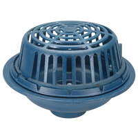 Zurn Elkay ZC100-4NH-C-R 15" Cast Iron Roof Drain with Low Silhouette Cast Iron Dome, Roof Sump Receiver, Underdeck Clamp, and 4" No-Hub Outlet