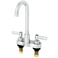 Zurn Elkay Z812A1-XL AquaSpec Deck Mount Faucet with 4" Centers, 3 1/2" Gooseneck Spout (2.2 GPM), Ceramic Cartridge, and Lever Handles