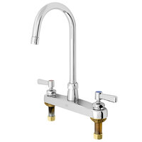 Zurn Elkay Z871B1-XL AquaSpec Deck Mount Faucet with 8" Centers, 5 3/8" Gooseneck Spout (2.2 GPM), Ceramic Cartridge, and Lever Handles