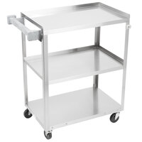 Vollrath 97120 Stainless Steel 3 Shelf Medium Duty Cart - 27 1/2" x 15 1/2" x 33"