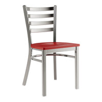Lancaster Table & Seating Clear Coat Finish Ladder Back Chair with Mahogany Wood Seat