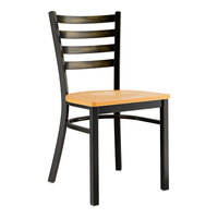Lancaster Table & Seating Distressed Copper Finish Ladder Back Chair with Natural Wood Seat - Detached Seat