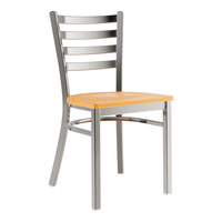 Lancaster Table & Seating Clear Coat Finish Ladder Back Chair with Natural Wood Seat