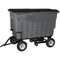 Toter FLA20-10228 2 Cubic Yard Industrial Gray Rapid Speed Mobile Trash Container / Dumpster with Attached Lid (1000 lb. Capacity)