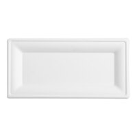 Fineline 43RCP105.WH Conserveware 10" x 5" Bagasse Rectangular Plate - 500/Case