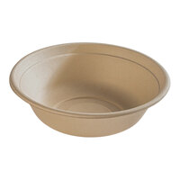 Fineline 43RB40 Conserveware 40 oz. No PFAS Added Tan Bagasse Round Bowl - 300/Case