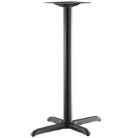 Lancaster Table & Seating Excalibur 22" x 30" Cross Black Outdoor Table Base with 3" Bar Height Column