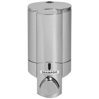 Dispenser Amenities 37144 Aviva 10 oz. Chrome Wall Mounted Locking Shower Dispenser with Satin Silver Bottle