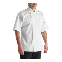 Uncommon Chef South Beach 0415 Unisex White Customizable Short Sleeve Chef Coat - 4XL
