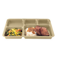 Cambro 1411CP161 14 3/8" x 10 9/16" Ambidextrous Co-Polymer Tan Tray on Tray Base Tray - 24/Case