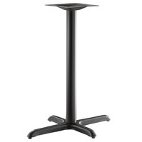 Lancaster Table & Seating Excalibur 22" x 30" Cross Black Outdoor Table Base with 3" Counter Height Column