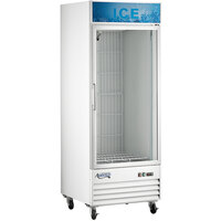 Avantco GD-ICE-24F 31" White Glass Door Ice Merchandiser with Customizable Panel